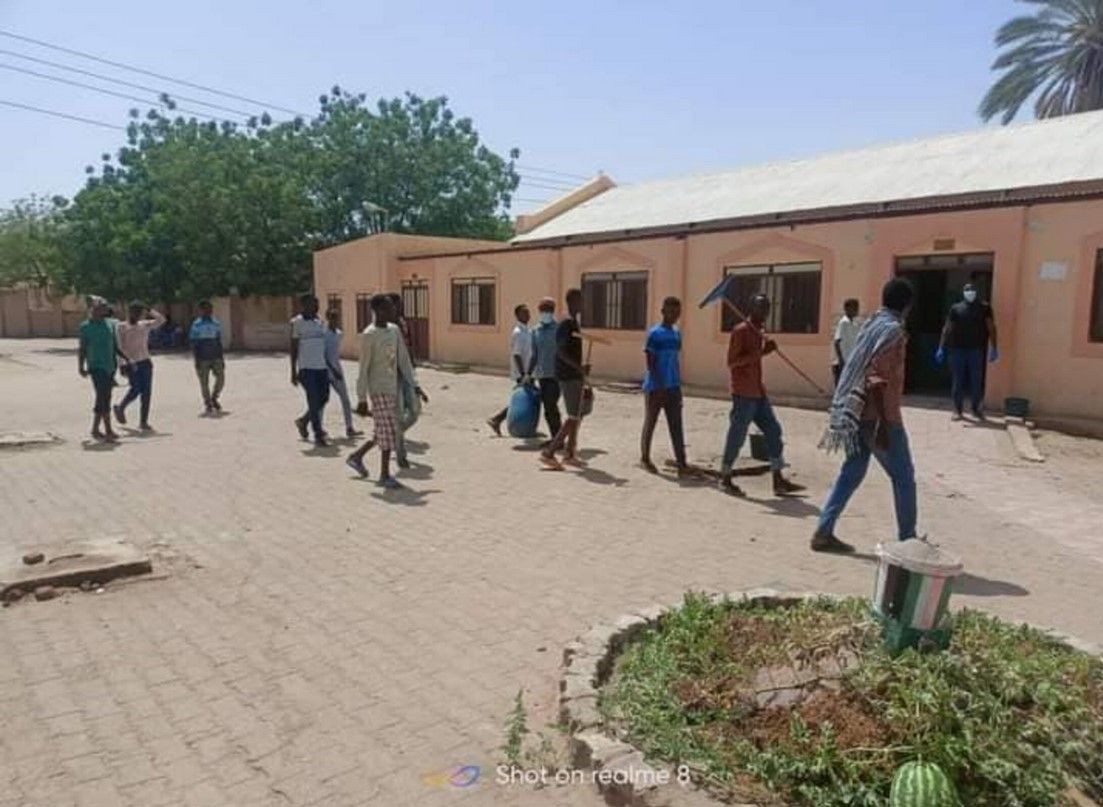 Comités de résistance allant réparer les dégâts dans un hôpital (source : réseaux sociaux) 