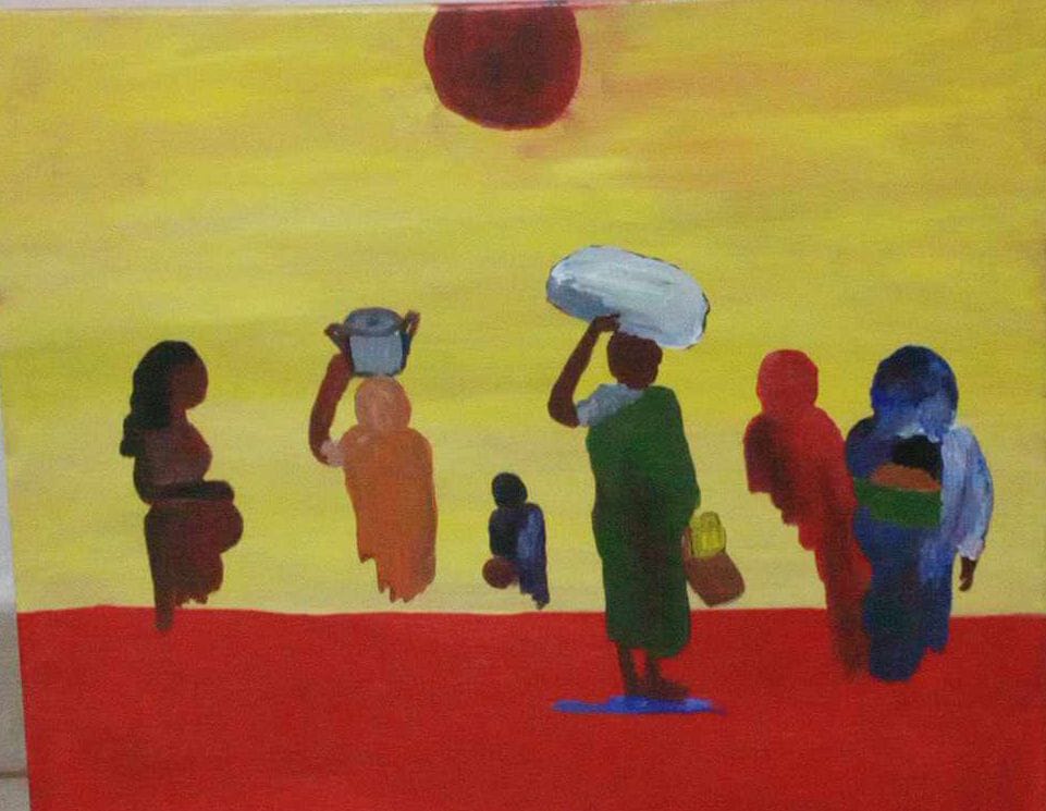 Il n'y aura pas d'endroit. Tableau d'Esra Rahama.