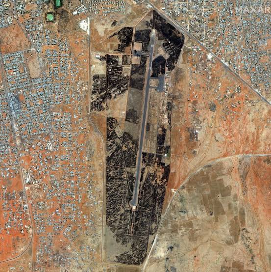 Vue satellite de la base aérienne d’El-Obeid.